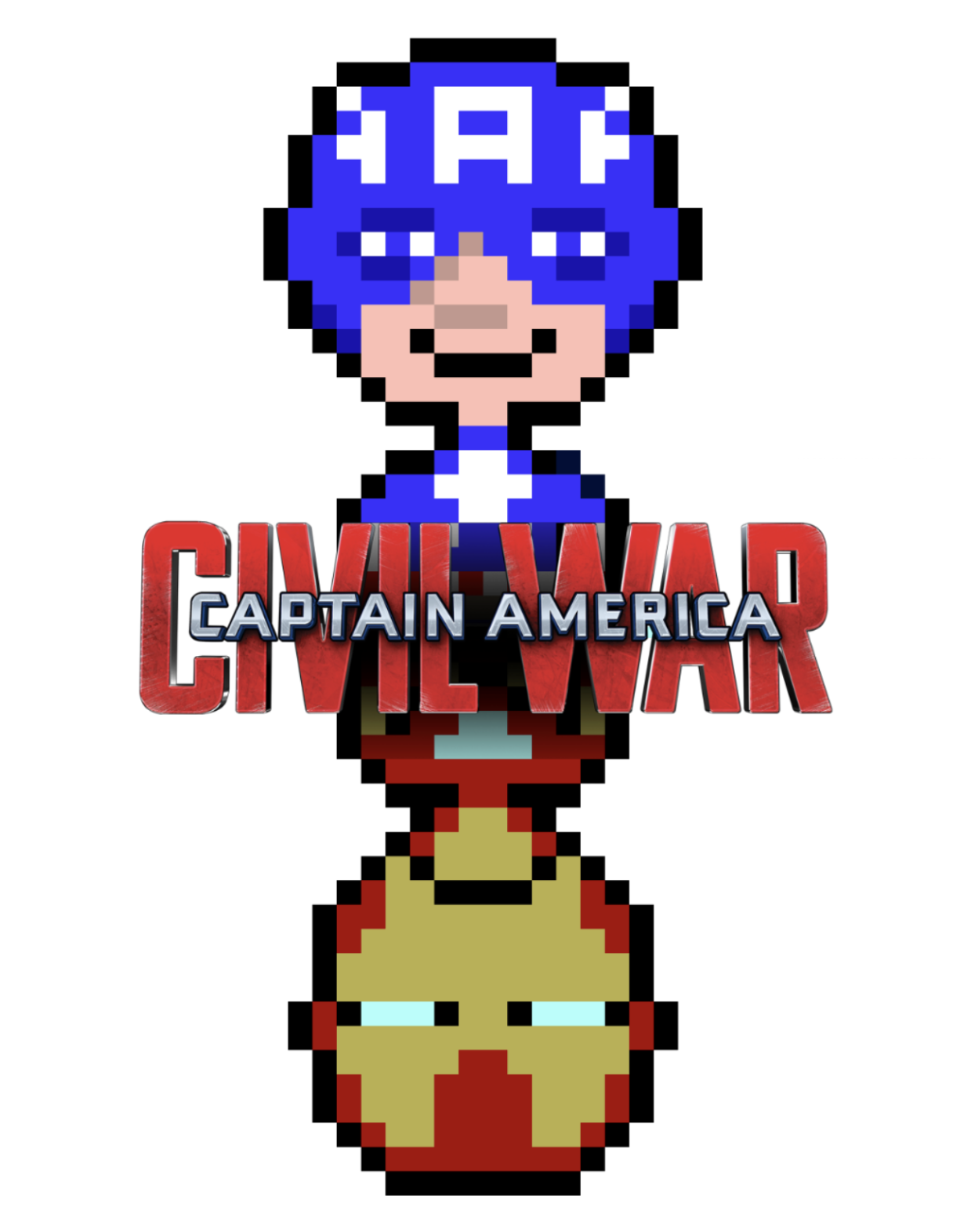spiderman poster with pixelart alien